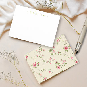 Cartão De Notas Papel de Carta Personalizado de Flor Selvagem chiq
