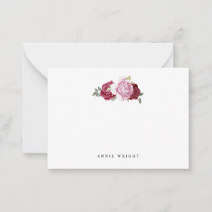 Cartão De Notas Papel de Carta Personalizado de Rosas vermelhas Ro