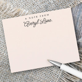 Cartão De Notas Papel de Carta Personalizado de Script Simples - C
