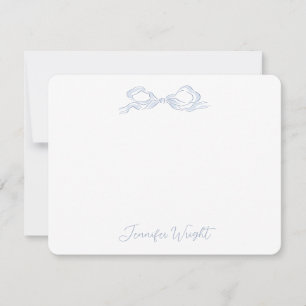Cartão De Notas Papel de Carta Personalizado do Arco Azul Elegante
