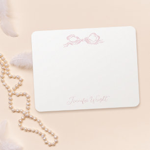 Cartão De Notas Papel de Carta Personalizado do Arco Rosa Elegante