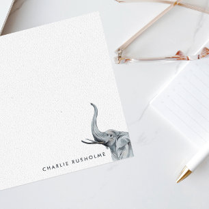 Cartão De Notas Papel de Carta Personalizado do Na moda Elephant