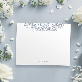 Cartão De Notas Papel de Carta Personalizado do Ornamentado Dusty