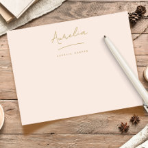Papel de Carta Personalizado Elegante Cor-de-rosa-