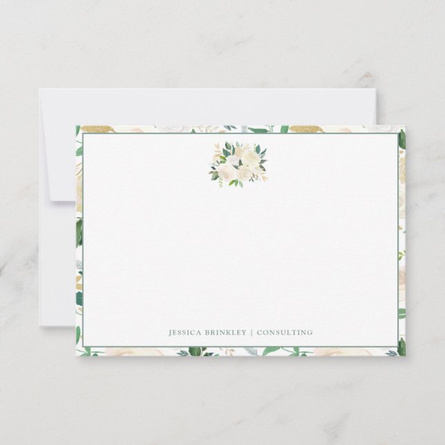 Cartão De Notas Papel de carta Personalizado Floral Selvagem de Bu (Frente)