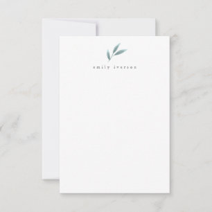 Cartão De Notas Papel de carta Personalizado Moderno Verde