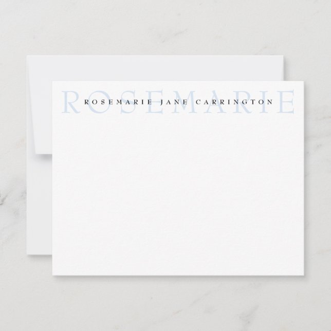 Cartão De Notas Papel de Carta Personalizado para Bebê Azul Modern (Frente)