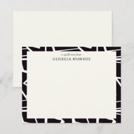 Cartão De Notas Papel de Carta Personalizado Preto-abstrato