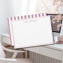 Cartão De Notas Papel de Carta Personalizado - Rosa moderno com po