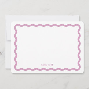 Cartão De Notas Papel de Carta Personalizado Simples, Cor-de-Rosa