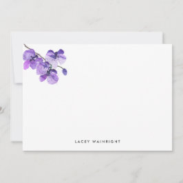 Cartão De Notas Papel de Carta Personalizado Violet Watercolor Orc