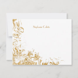 Cartão De Notas Papel de carta pessoal moderno Abstrato Dourado lí