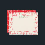 Cartão De Notas Papel de carta pessoal simples vermelho e creme<br><div class="desc">Um padrão de laços simples e doces desenhados à mão em vermelho cereja festivo sobre branco quente dá a este cartão de nota de papelaria pessoal plana um ar despreocupado e feminino, perfeito para enviar notas de agradecimento de Natal ou como um presente de anfitriã personalizado e sazonal. Não se...</div>