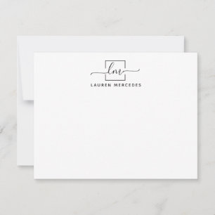 Cartão De Notas Papel de carta profissional para monogramas elegan