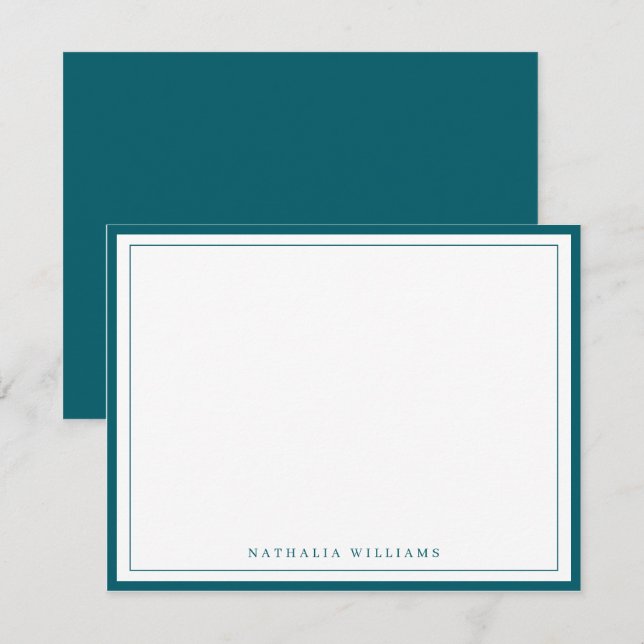 Cartão De Notas Papel de Carta Simples Básico Escuro (Frente/Verso)