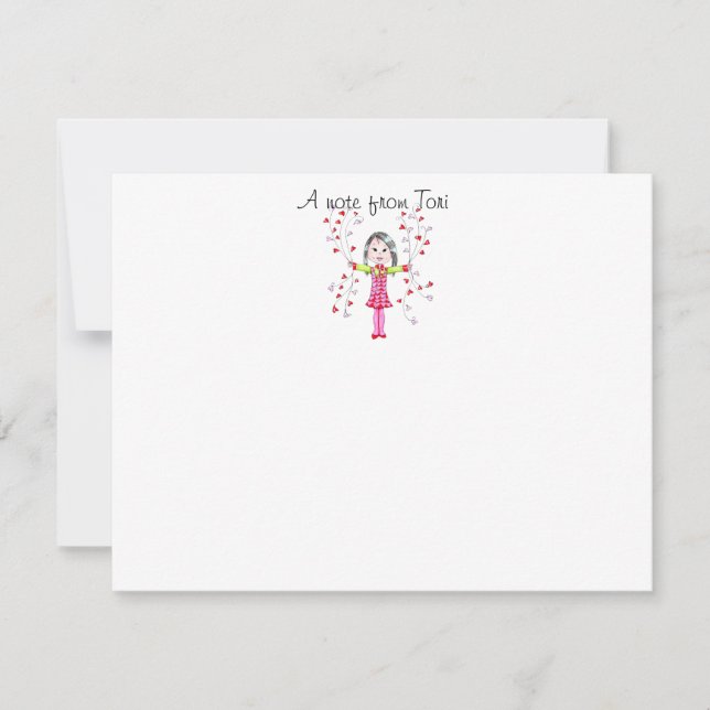 Cartão De Notas Papel de nota feito do coração - (Frente)