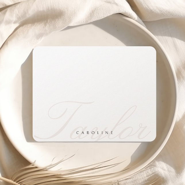 Cartão De Notas Papel Personalizado Clássico de Caligrafia (Classic Calligraphy Personalized Stationery Note Card)