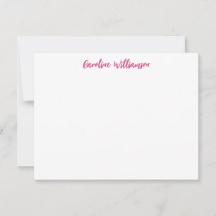 Cartão De Notas Papel Personalizado de Manuscrito Quente-Rosa