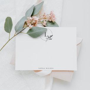 Cartão De Notas Papel personalizado monograma para mulheres