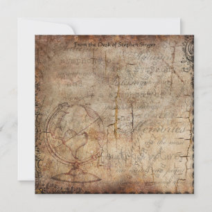 Cartão De Notas Papel Viagem de Diário do Globo Steampunk