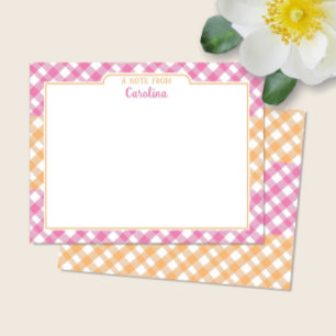 Cartão De Notas Papelaria cor-de-rosa e amarelo-laranja-pré-papoil