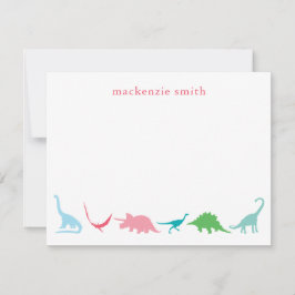 Cartão De Notas Papelaria de Agradecimento Personalizada de Dinoss
