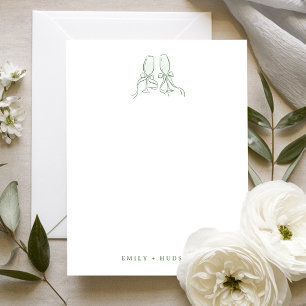 Cartão De Notas Papelaria de casamento copos Cheers desenhados à m