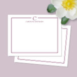 Cartão De Notas Papelaria de Estação com Borda de Vinho Marrom Ele<br><div class="desc">Este design apresenta uma fina borda dupla com espaço para um monograma e nome e design de fundo coordenado. Clique no botão personalizar se você gostaria de ajustar os elementos do design e/ou modificar ainda mais o texto! Variações deste design, cores adicionais, bem como produtos coordenados estão disponíveis em nossa...</div>