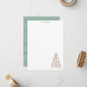 Cartão De Notas Papelaria de Família de Árvore de Natal Caprichosa