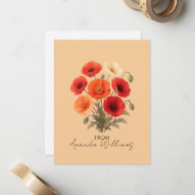 Papelaria de Flor de Papoula, Floral Personalizada