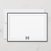 Papelaria de Monograma Minimalista com Borda Dupla