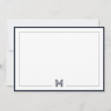 Papelaria de Monograma Minimalista com Borda Dupla