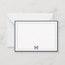 Papelaria de Monograma Minimalista com Borda Dupla