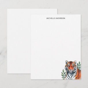 Cartão De Notas Papelaria de Tigre Personalizada da Moda