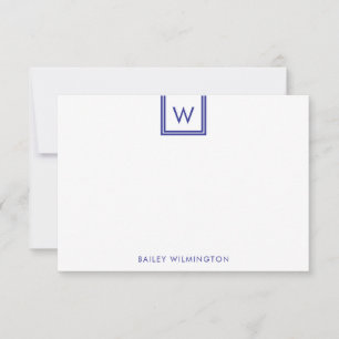 Cartão De Notas Papelaria Estação Azul Profundo Caixa Inicial Simp