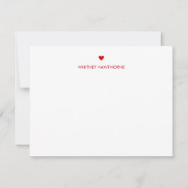 Cartão De Notas Papelaria Estação de Amor Vermelho Moderno Simples