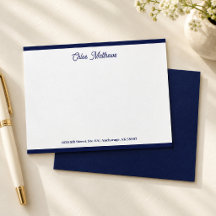Papelaria Fronteira Azul-Marinho Rota Script Elega