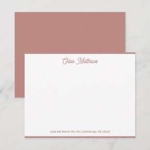 Cartão De Notas Papelaria Fronteira Rosa Salmão Rota Script Elegan