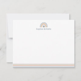 Cartão De Notas Papelaria Infantil Colorida Boho Arco-íris
