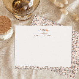 Cartão De Notas Papelaria infantil com padrão geométrico arco-íris