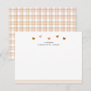 Cartão De Notas Papelaria Infantil Coração com Padrão Arco-íris Bo