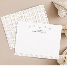 Cartão De Notas Papelaria Infantil Corações com Padrão de Arco-íri