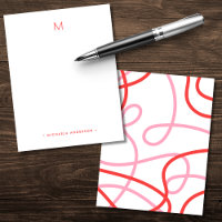 Papelaria Moderna e Abstrata com Monograma e Nome