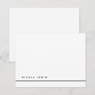 Cartão De Notas Papelaria Moderna Preto Branco Bordas Chic Elegant
