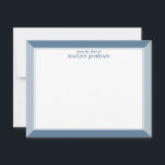Cartão De Notas Papelaria para Homens de Moldura Azul e Azul<br><div class="desc">Este design apresenta uma borda de quadro de 2 cores com espaço para um nome. Clique no botão personalizar se quiser mover/dimensionar as imagens e continuar a modificar o texto! Variações deste design, cores adicionais, além de coordenar produtos estão disponíveis em nosso compro, zazzle.com/store/doodlelulu. Entre em contato conosco se precisar...</div>