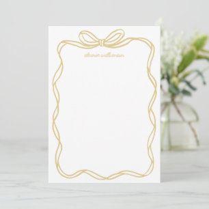 Cartão De Notas Papelaria Personalizada Arco Amarelo Dourado Capri