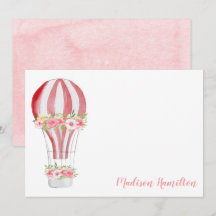 Papelaria Personalizada Balão de Ar Quente Aquarel