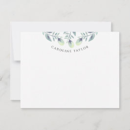 Cartão De Notas Papelaria Personalizada Boho com Folhagens de Euca