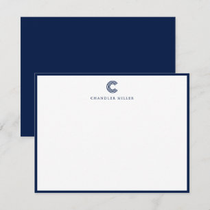 Cartão De Notas Papelaria Personalizada Clássica Moderna com Borda