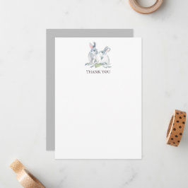 Cartão De Notas Papelaria Personalizada Coelho da Primavera Obriga